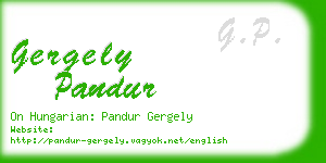 gergely pandur business card